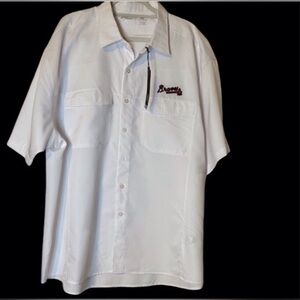 NTW Antigua Men's Atlantic Braves Game Day Woven Fishing Shirt Size 3X